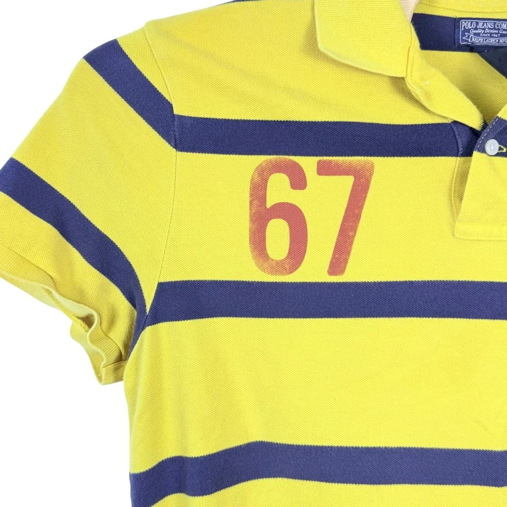 Vintage Polo Jeans Co Ralph Lauren Polo Men‎ Large Yellow Striped Crest Patch 67